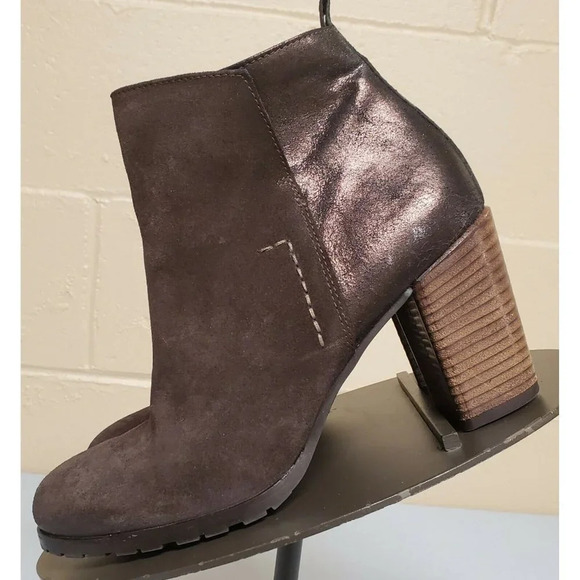 PAUL GREEN Rockin Bootie US 8 Brown Suede Metallic Zipper Ankle Boot 5.5 AU $398 - Picture 3 of 12